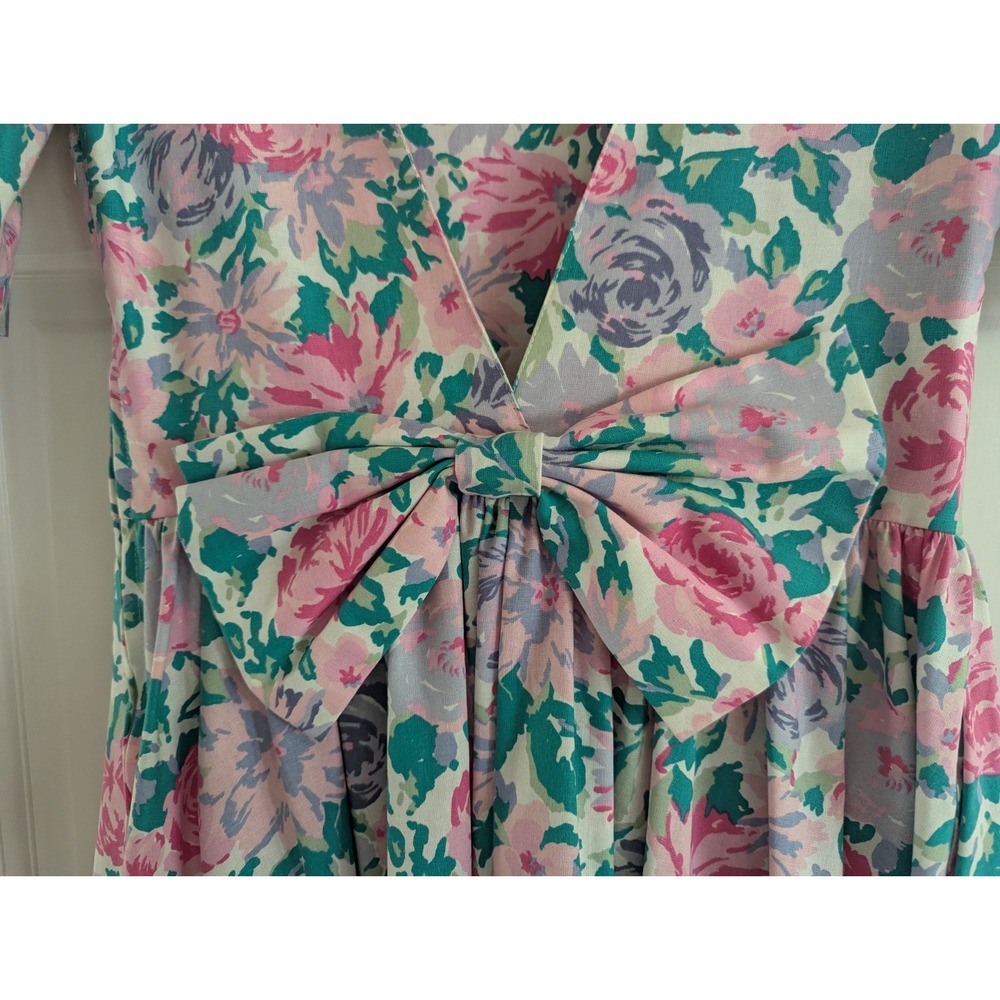 Laura Ashley Dress Womens Size 12 Floral Cottagecore Vintage Sweetheart Midi - Picture 5 of 11